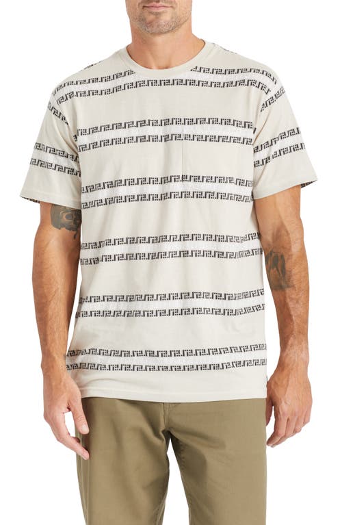 Brixton Hilt Stripe Pocket T-Shirt in Beige/Black/White