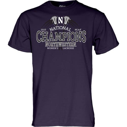 BLUE 84 Purple Northwestern Wildcats 2023 NCAA Women's Lacrosse National Champions T-Shirt