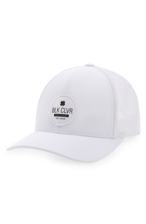 Black Clover Cash Trucker Hat in White