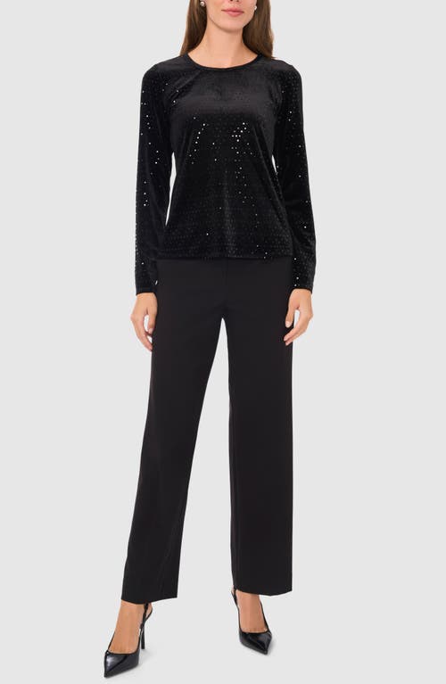 Shop Halogenr Halogen(r) Metallic Long Sleeve T-shirt In Rich Black