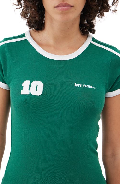 Shop Iets Frans Mia Football Baby Tee In Green