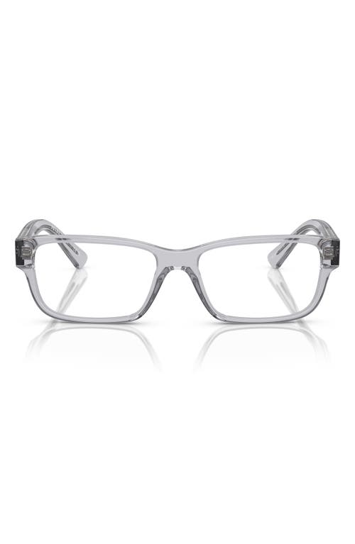 Prada 56mm Square Optical Glasses in Shiny Gunmetal at Nordstrom
