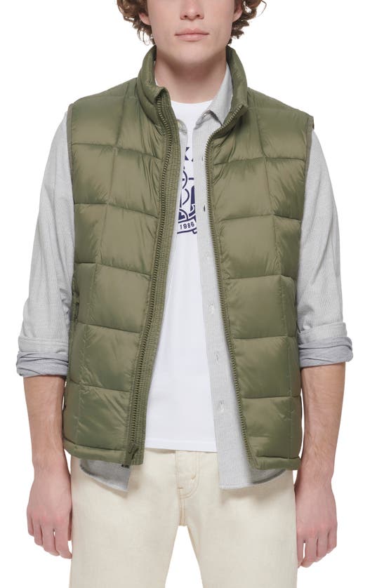Shop Dockers ® Box Quilted Puffer Vest In Olive