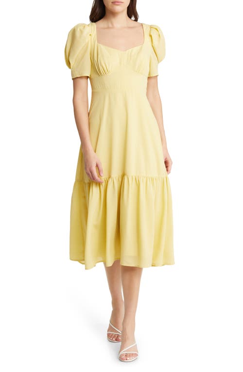 FLORET STUDIOS Tonal Midi Dress in Yellow