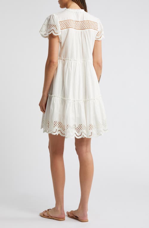 Rails Lettie Cutout Embroidered Mini Dress In White