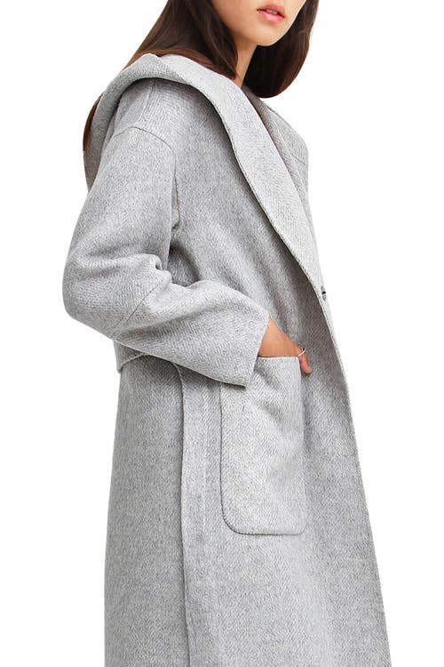 Belle & Bloom Walk This Way Wool Blend Oversized Coat In Grey