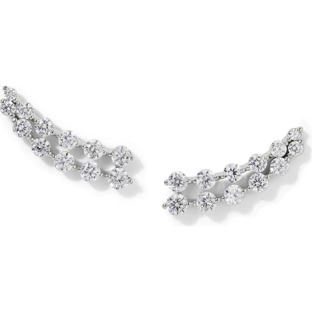 NADRI NADRI CASSI DOUBLE ROW CUBIC ZIRCONIA STUD EARRINGS
