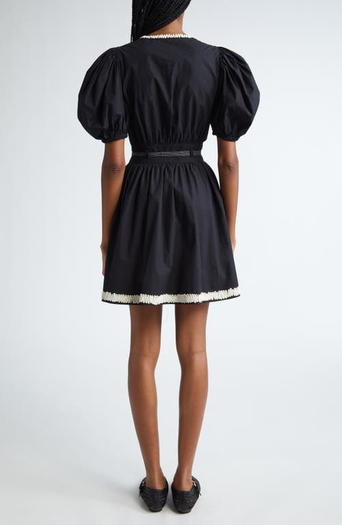 Shop Ulla Johnson Wilda Puff Sleeve Minidress In Raven