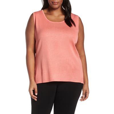 Plus Size Ming Wang Scoop Neck Tank, Orange