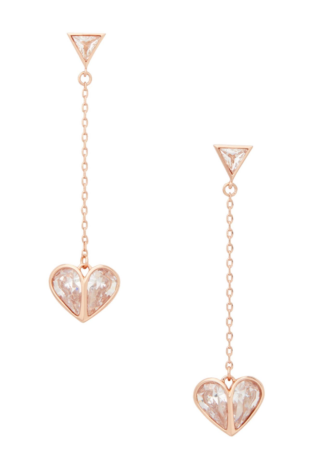 kate spade new york rock solid cz heart linear drop earrings