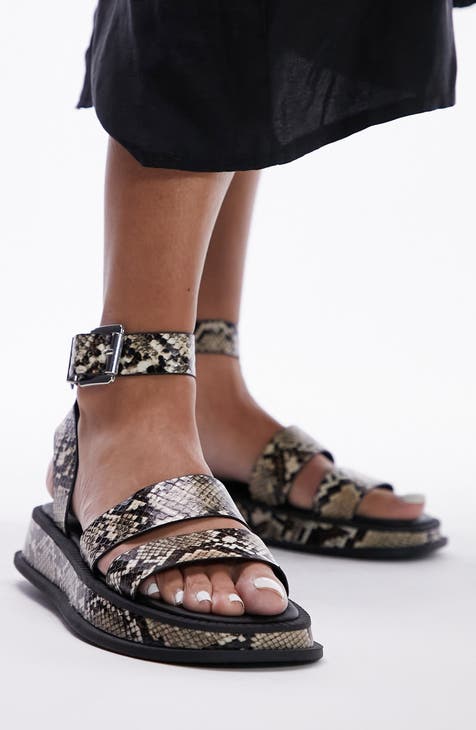 Grace Snake Embossed Slide Sandal (Women)