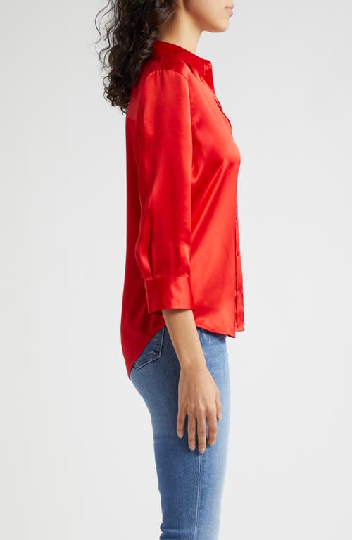 Shop L Agence L'agence Dani Silk Charmeuse Blouse In High Risk Red