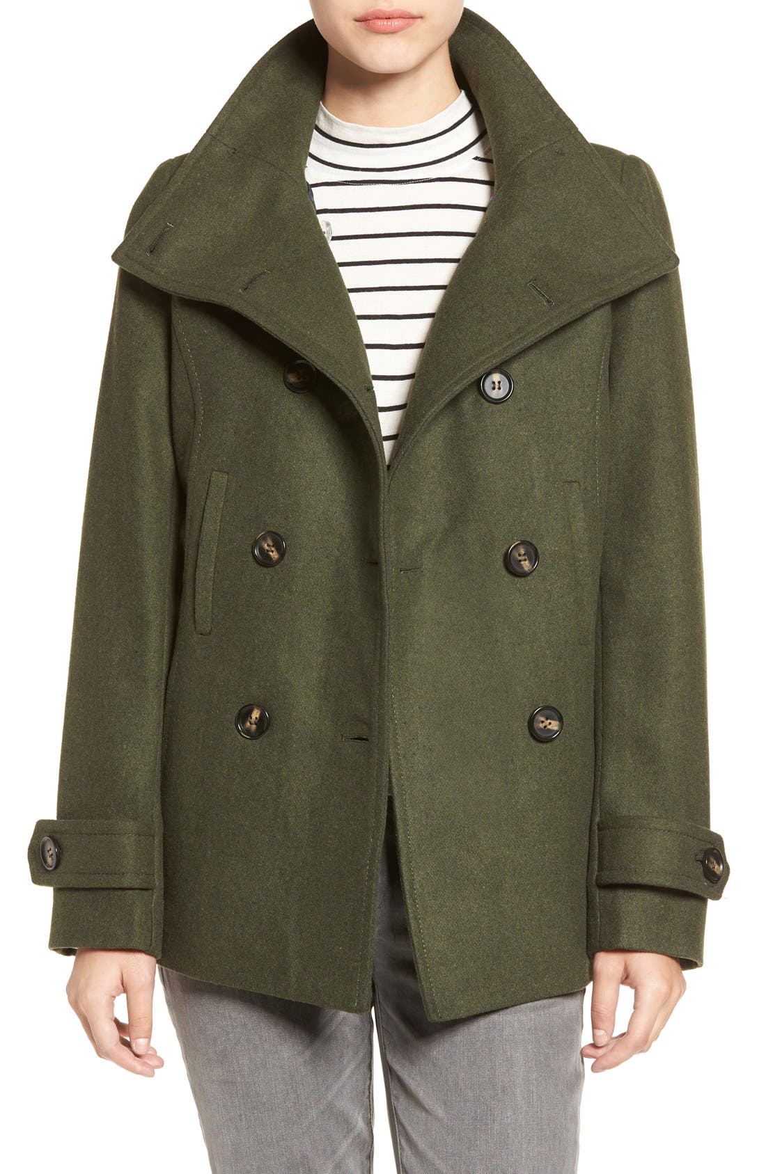 hunter green pea coat