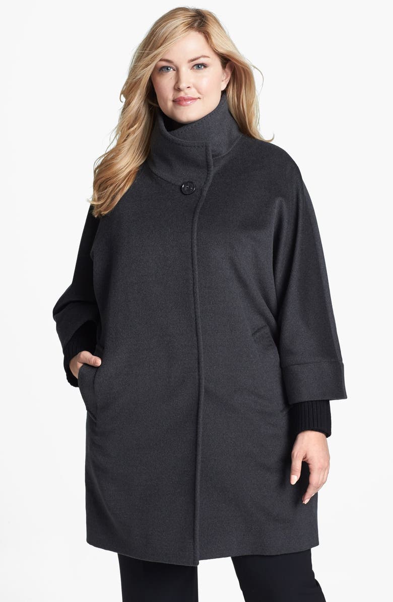 Cinzia Rocca Knit Cuff Wool Car Coat (Plus Size) | Nordstrom