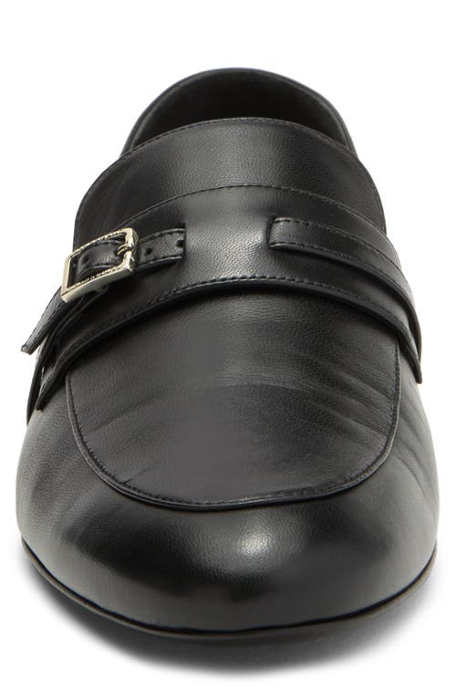 Longchamp Buckle Strap Loafer In Black