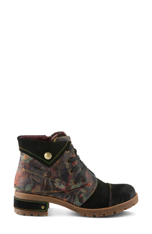 L'artiste By Spring Step Serna Cap Toe Bootie In Black Multi Suede