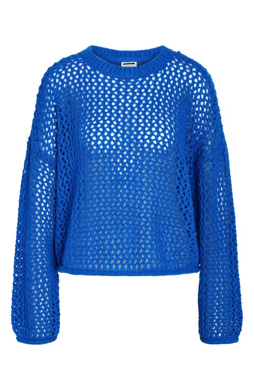 Shop Noisy May Judey Open Stitch Sweater In Lapis Blue