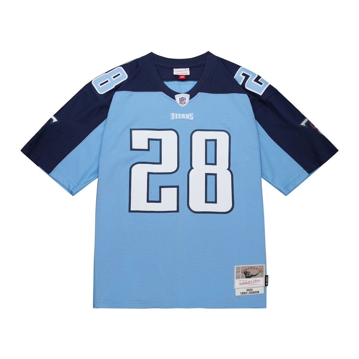 Men's Mitchell & Ness Steve McNair Light Blue Tennessee Titans Retired  Player Name & Number Mesh T-Shirt