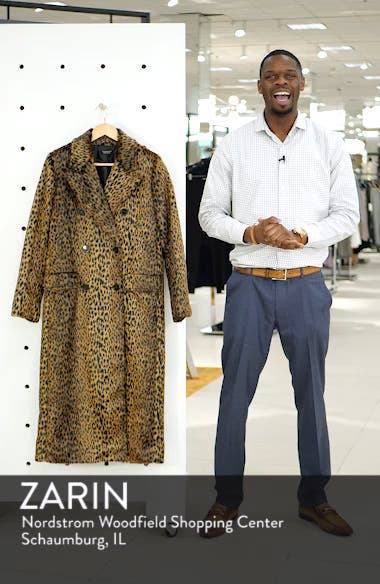 toni faux fur leopard long coat