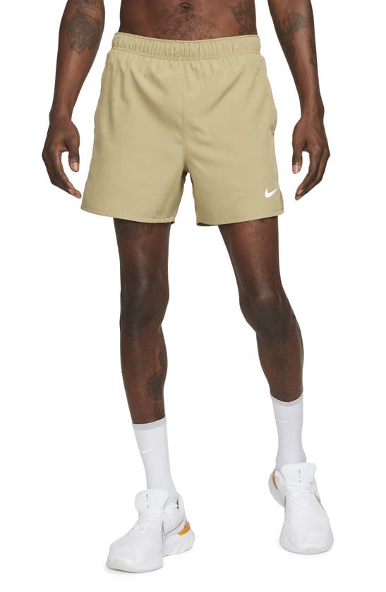 Nike Men's Challenger Dri-fit 5" Brief-lined Running Shorts In Neutral Olive/neutral Olive/black