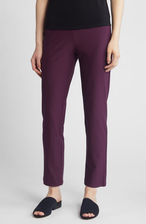 Shop Eileen Fisher High Waist Ankle Slim Pants In Blackberry