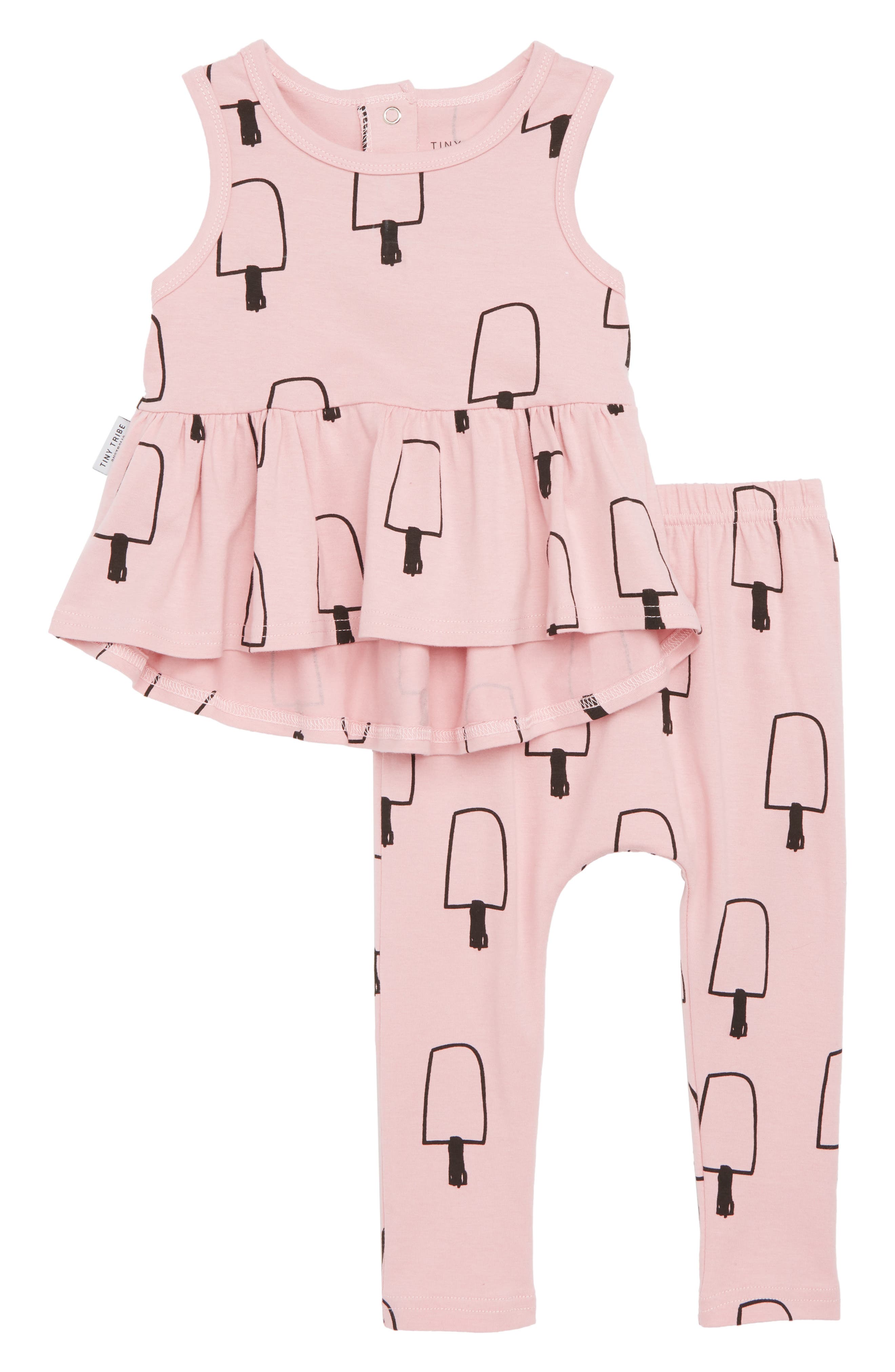 TINY TRIBE Ice Cream Frilly Tank & Leggings Set (Baby Girls) Nordstrom