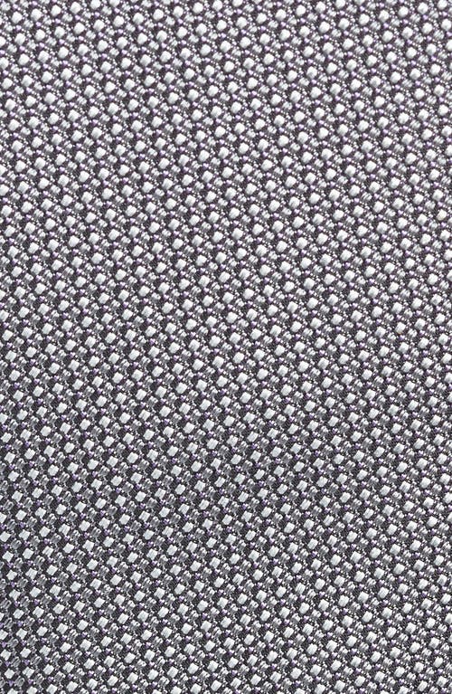 Shop Hugo Boss Boss Geometric Pattern Silk Tie In Medium Grey