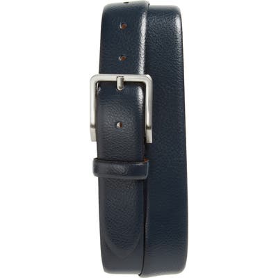 Johnston & Murphy Leather Belt, Navy