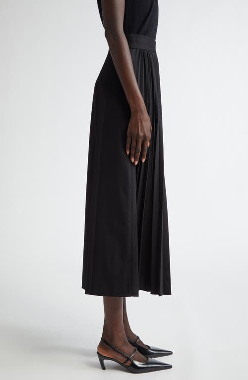 Shop Akris Punto Sunray Pleat Inset Midi Skirt In Black