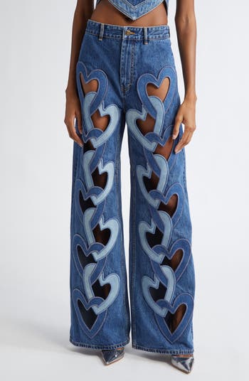 FIG＆VIPER  HEART CUT OUT DENIM PANTS FIG＆VIPER HEART CUT OUT DENIM PANTS