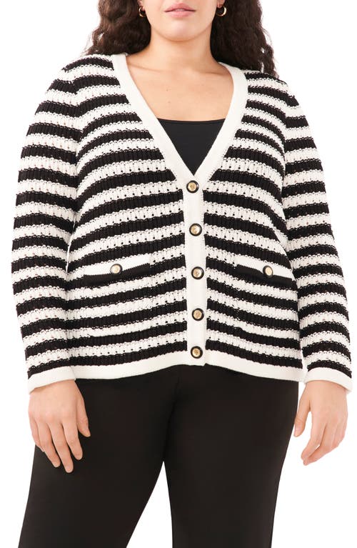 halogen(r) Stripe Cardigan New Ivory at Nordstrom,