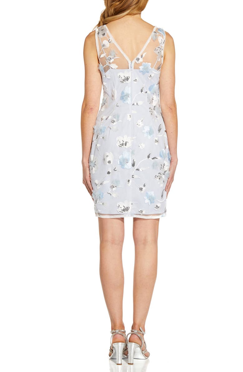 Adrianna Papell Floral Embroidery Sleeveless Sheath Dress | Nordstrom