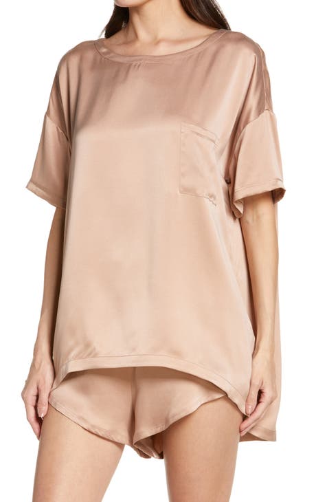 Washable 100% Silk-Satin Pajama Shirt - Nap Loungewear