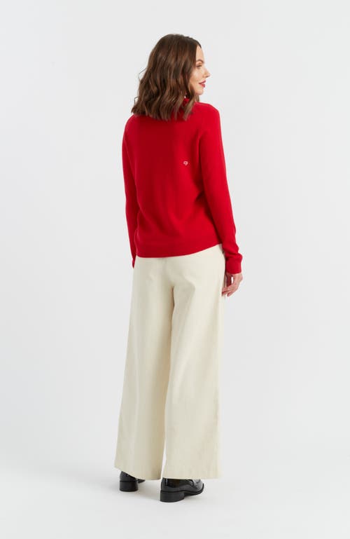 Chinti & Parker Merry Christmas Wool And Cashmere-blend Jumper In Red