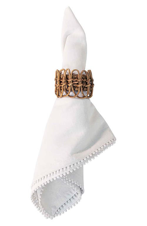Juliska Berry Trim Blush Napkin, Set Of 4 In White