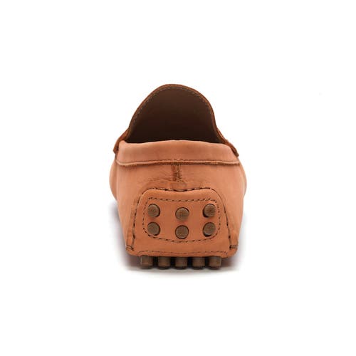 Carlos Santana Ritchie Penny Loafer In Peach Nubuck