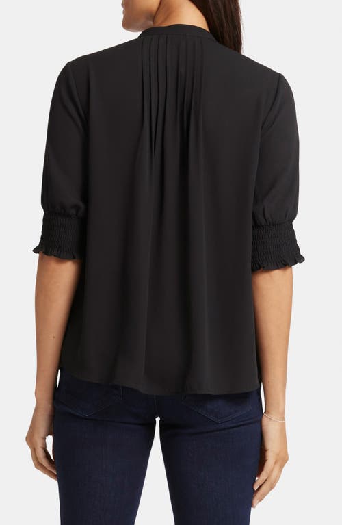 Nydj Pleated Peasant Blouse In Black