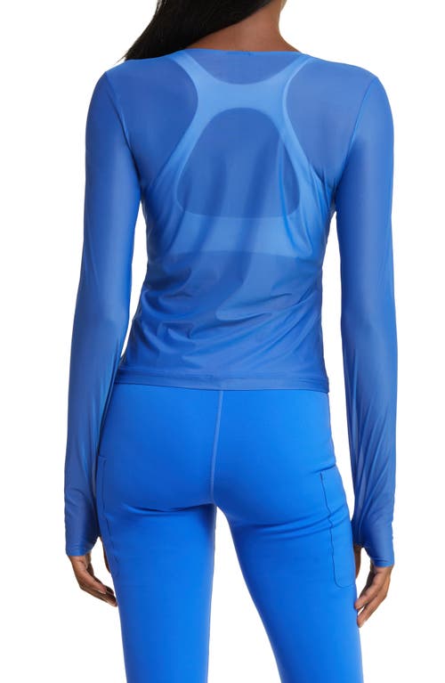 Shop Nike Futuremove Long Sleeve Dri-fit Sheer Top In Hyper Royal/clear