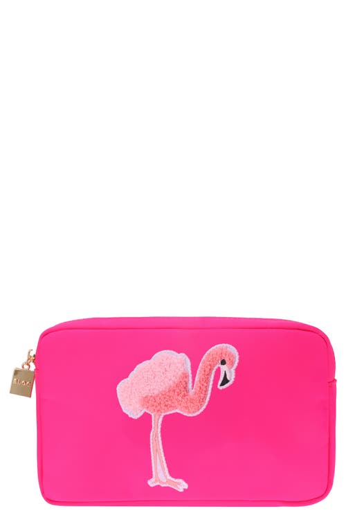 Medium Flamingo Cosmetic Bag in Hot Pink