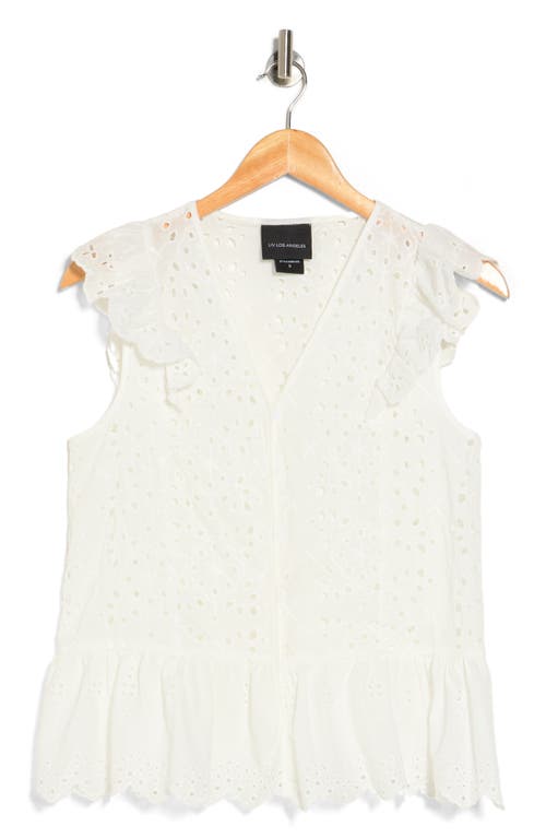 FORGOTTEN GRACE FORGOTTEN GRACE EYELET CAP SLEEVE TOP