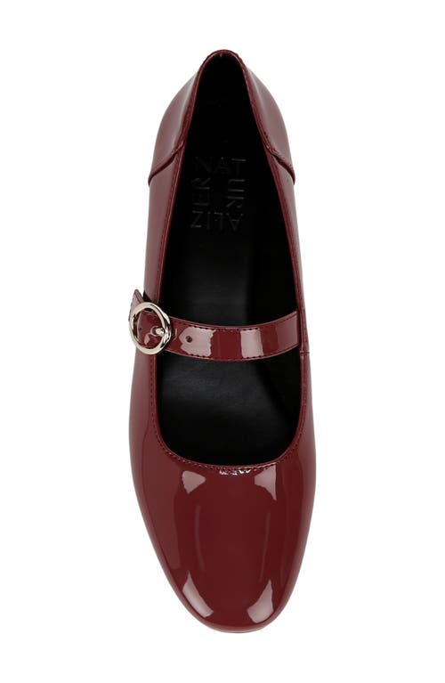 Naturalizer Kelly Mary Jane Flat In Cranberry Faux Leather