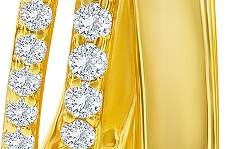 Simona Cubic Zirconia Triple Row Hoop Earrings In Gold