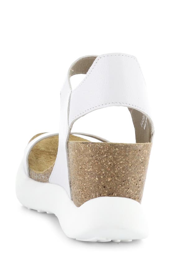 Shop Fly London Gogo Platform Wedge Sandal In 004 White Mousse