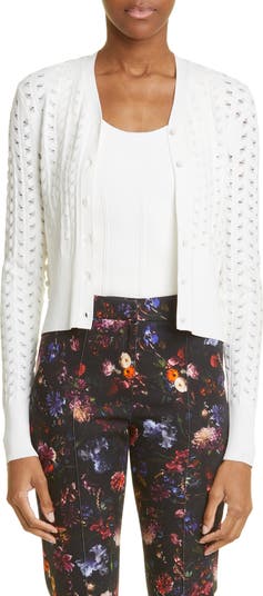 Adam Lippes Pointelle Compact Jacquard Cardigan | Nordstrom
