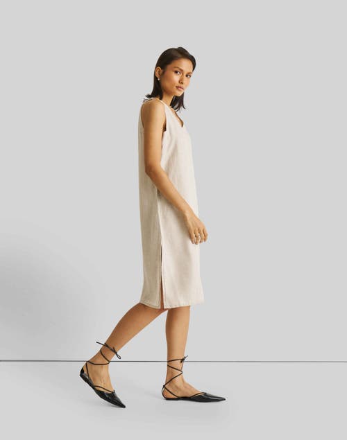 Shop Reistor V-neck Straight Dress In Slub