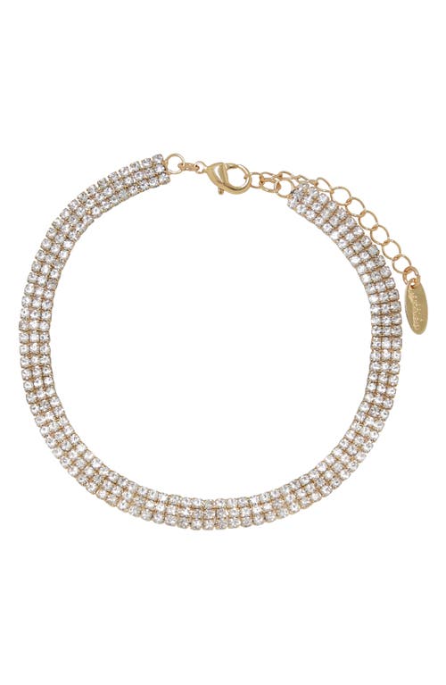 Crystal Pavé Chain Anklet in Gold