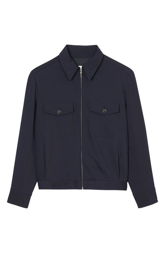 Shop Sandro Antoine Zip-up Jacket In Navy Blue