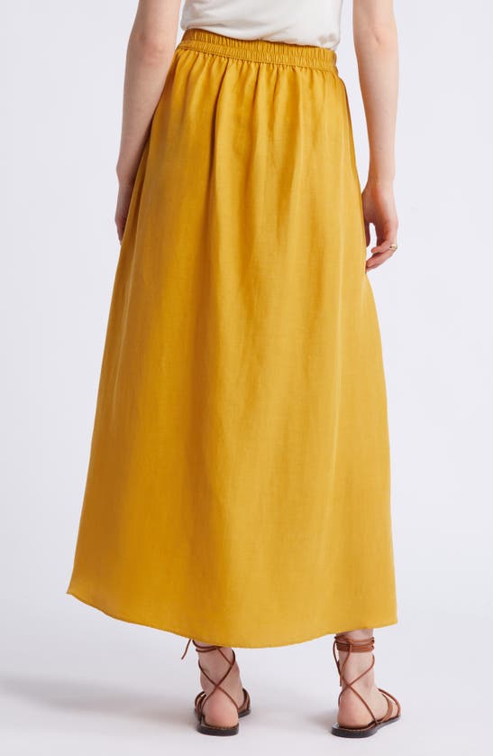 Shop Nordstrom Pull-on Midi Skirt In Yellow Myth