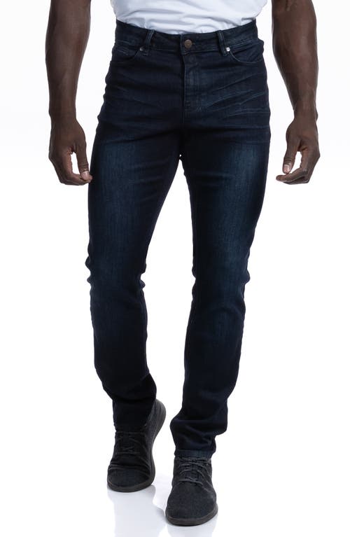 Straight Athletic Fit Jeans in Dark Distressed