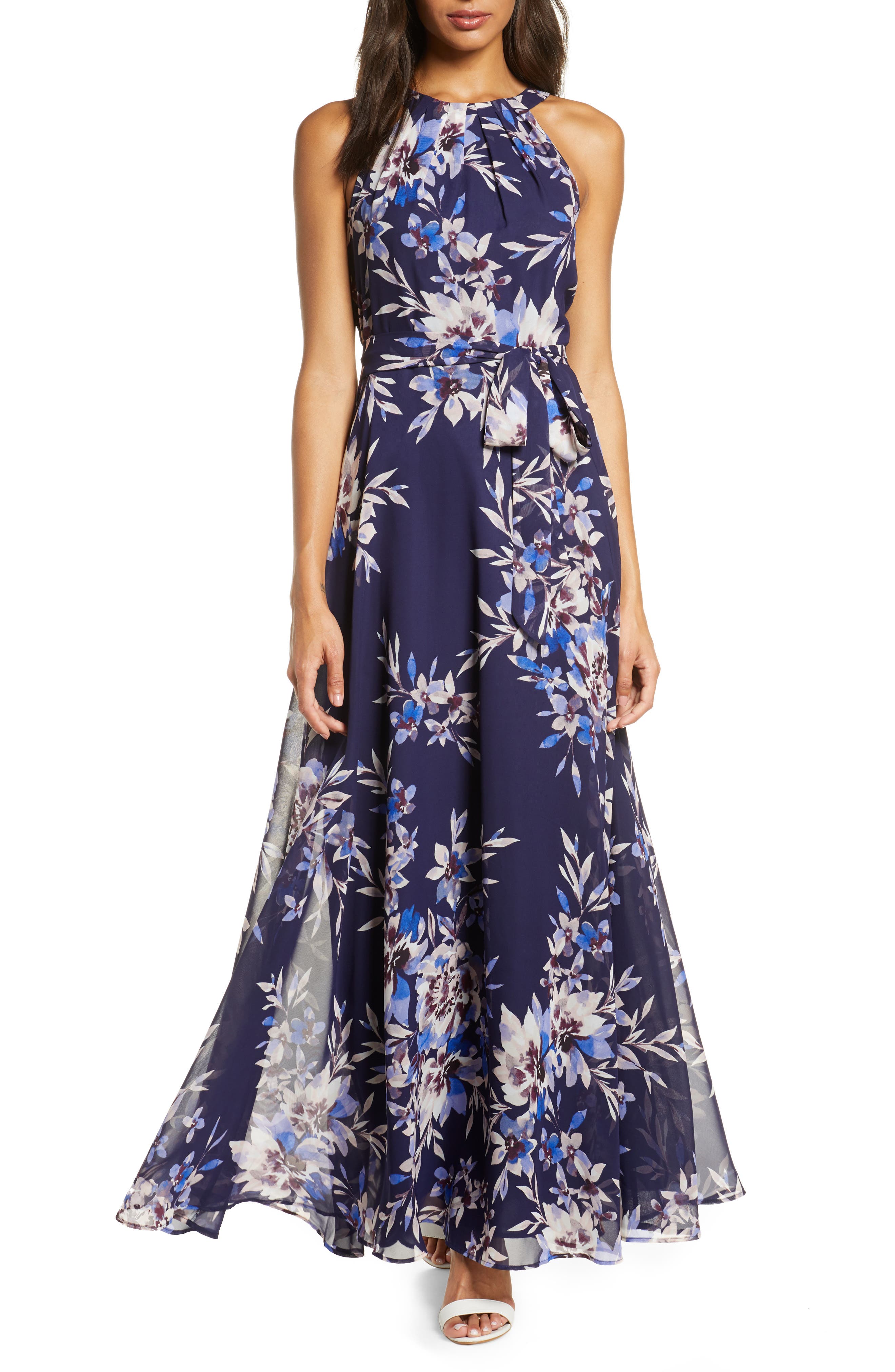 Eliza J Floral Halter Dress Flash Sales ...